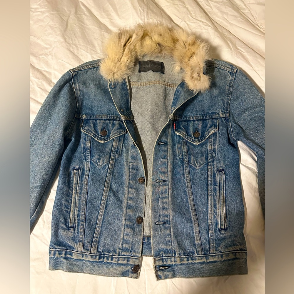 Original Levi’s denim jacket, refurbished by Reformation.